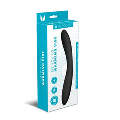 Me You Us Warming Vibe heated rechargeable silicone vibrator, shown in pink with smooth surface and ergonomic design.