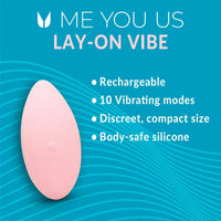 Me You Us Lay-On Vibrator Pink - A body-safe silicone panty vibrator that offers soft and durable pleasure in a compact design.