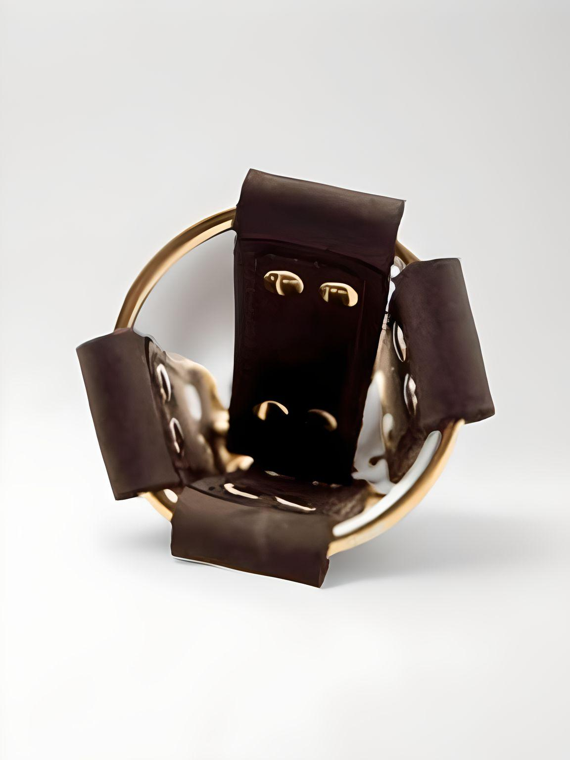 Elegant and refined Nubuck Leather 4-Way Hog Tie, crafted by Bound to Please, featuring a soft leather design and robust golden fittings for ultimate comfort.