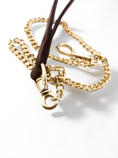 Bound Nubuck leather bondage leash with durable collar and lead from Bound to Please, featuring sturdy metal hardware.