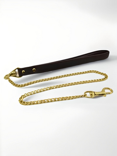 Bound Nubuck leather bondage leash with durable collar and lead, featuring sturdy hardware for secure restraint and control.