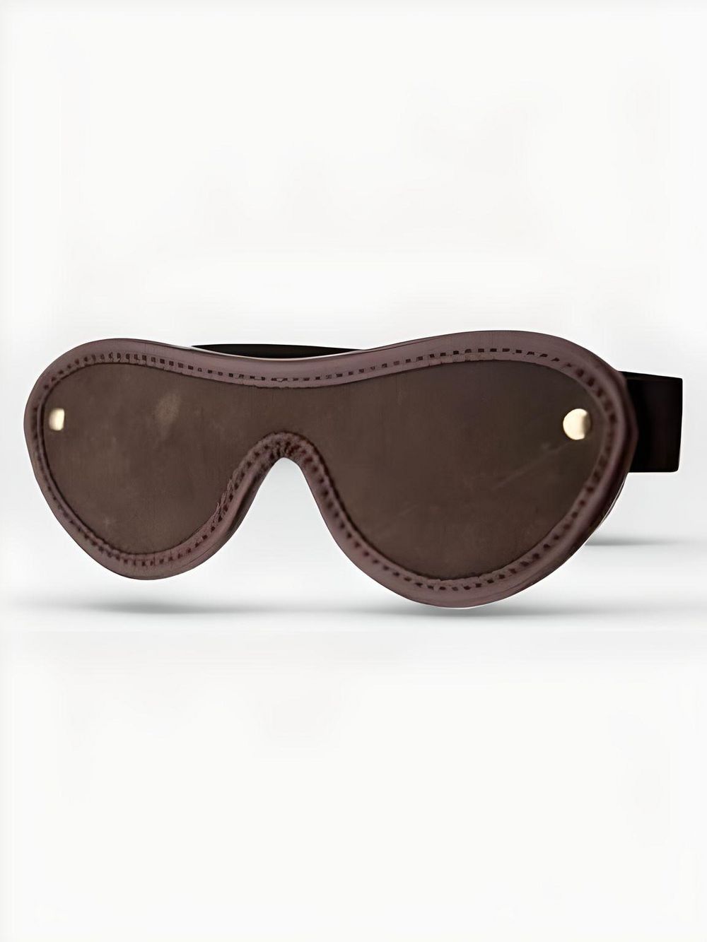 Bound to Please nubuck leather blindfold for sensory deprivation and restraint, featuring soft, smooth leather and adjustable fit.