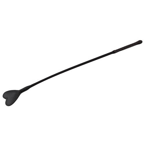 a long black handle on a white background
