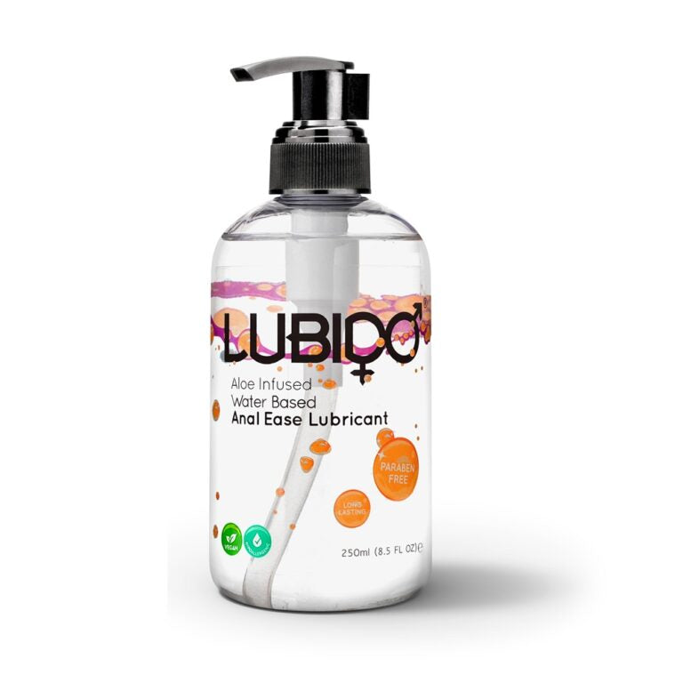 Paraben-free Lubido Anal Ease Lubricant, highlighting its premium ingredients for a safe and pleasurable sensorial journey.