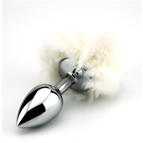 Luxury Bunny Tail Butt Plug – Teardrop Shaped Anal Toy with Faux Fur Tail for Role Play