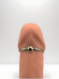 Close-up view of the Bound to Please Glans Ring on a model, highlighting the exquisite stainless steel craftsmanship. A luxurious 30mm glans ring tailored for ultimate pleasure.
