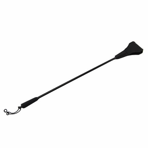 Bound to Please silicone riding crop with leather handle, designed for pleasure and control in BDSM play.