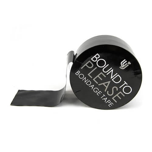 Bound to Please Bondage Tape Black rolled out, emphasising its versatility for both beginners and advanced BDSM enthusiasts.