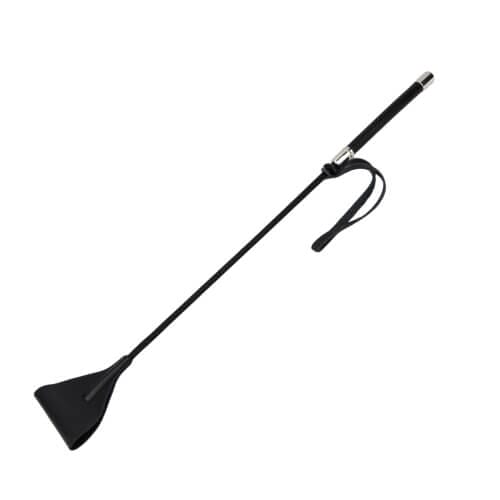 Bound to Please riding crop with a metal handle for BDSM play, featuring a sleek design and durable construction.