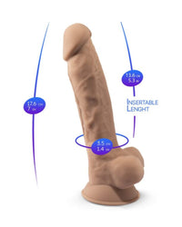 SilexD 7 Zoll realistischer Silikon-Dual-Density-Dildo mit Saugnapf und Hoden