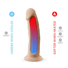 SilexD  Real Skin Liquid Silicone Dildo with Suction Cup, Balls & Thermo-Reactive Design