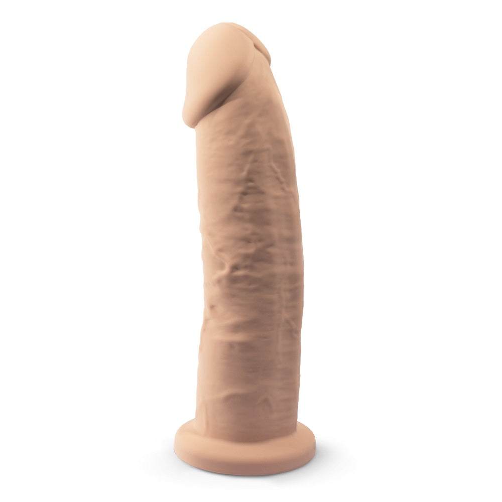SilexD 9-inch realistic dual density silicone dildo with girthy design and suction cup for versatile use.