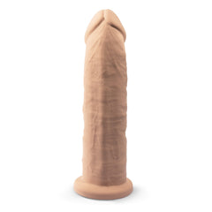 Elegant SilexD 9-inch Realistic Dual Density Silicone Dildo with Girthy Design and Suction Cup, perfect for premium pleasure.