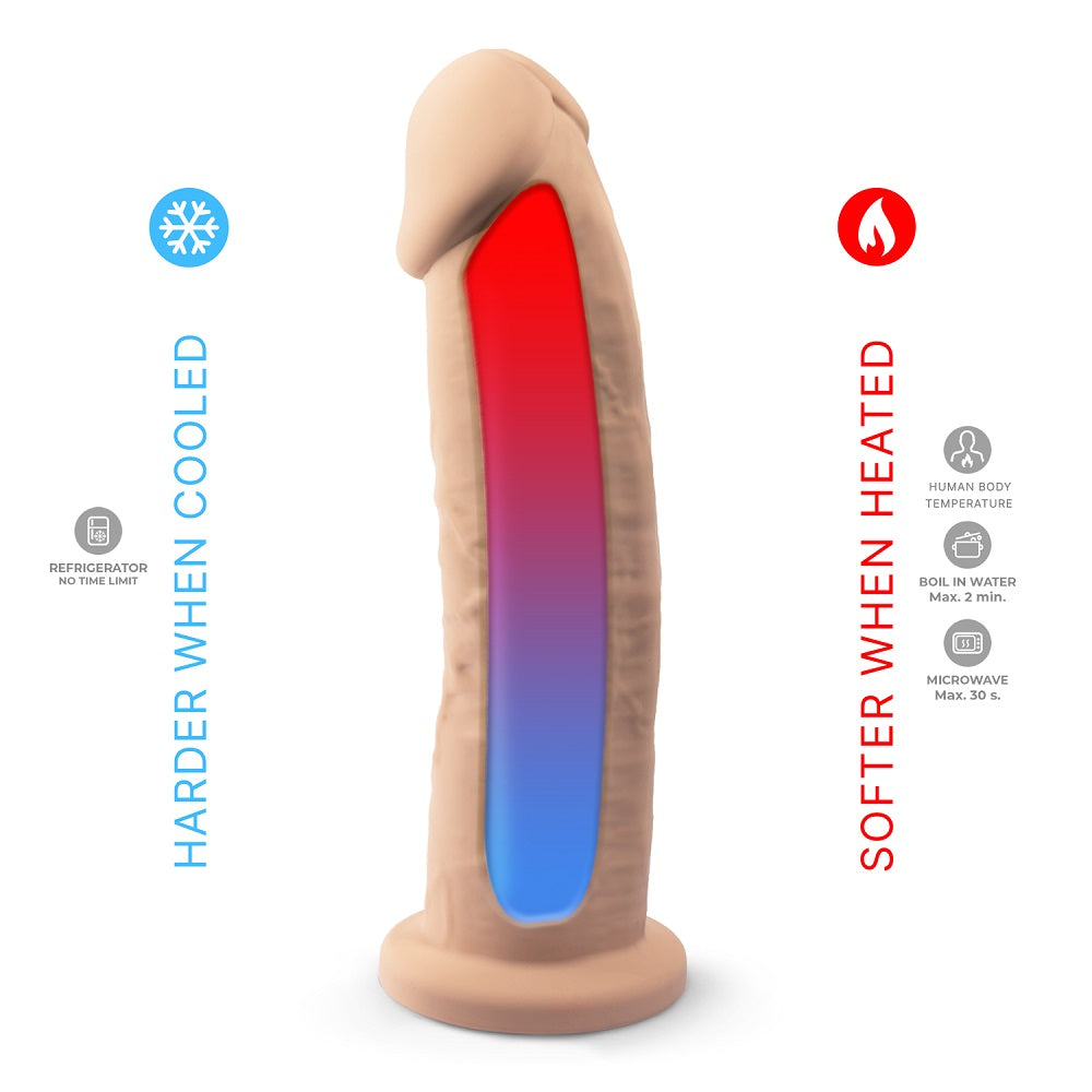 Stunning SilexD 9-inch Realistic Girthy Silicone Dual Density Dildo with Suction Cup displayed in detail, highlighting its luxurious craftsmanship.