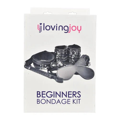 The Loving Joy 8-Piece Beginner Bondage Kit brings sophistication to play with its complete set of high-quality bondage accessories.