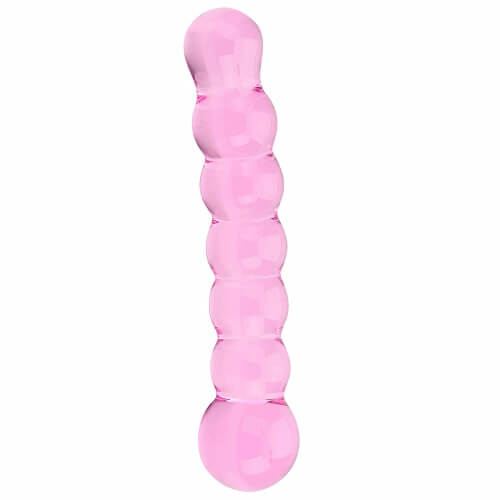 Spectrum Ribbed Glass Dildo – Hypoallergenic, Hygienic, 17cm Total Length for Anal and Vaginal Use