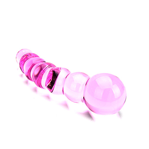 Spectrum Ribbed Glass Dildo – Hypoallergenic, Hygienic, 17cm Total Length for Anal and Vaginal Use