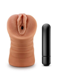 Julieta Realistic Male Vibrator - Soft, Waterproof, Ribbed Canal, 1 Speed Bullet, Open-Ended Design