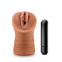 Thumbnail for Julieta Realistic Male Vibrator - Soft, Waterproof, Ribbed Canal, 1 Speed Bullet, Open-Ended Design