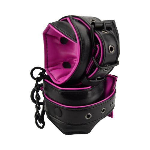 Bound to Please Pink & Black Ankle Cuffs Restraints for Beginners 