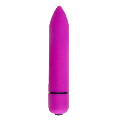 Loving Joy 10-function purple bullet vibrator with pointed tip, classic personal massager for intimate pleasure.