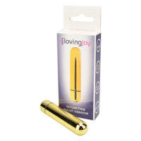 Detailed view of the Loving Joy 10 Function Gold Bullet Vibrator's control button, showcasing its easy-to-use 10 function controls.