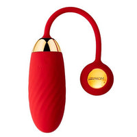 Thumbnail for a red vibrating device with a gold top on a white background