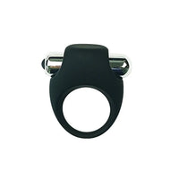 Thumbnail for a black ring with a metal bullet vibrator on a white background
