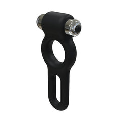 a black object with a metal handle on a white background