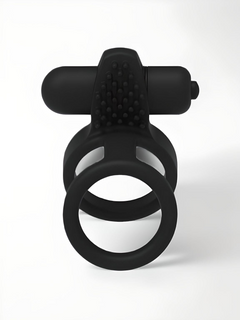 JoyRings Vibrating Cock Ring with dual support and raised nodules, designed for enhanced pleasure and intimacy.