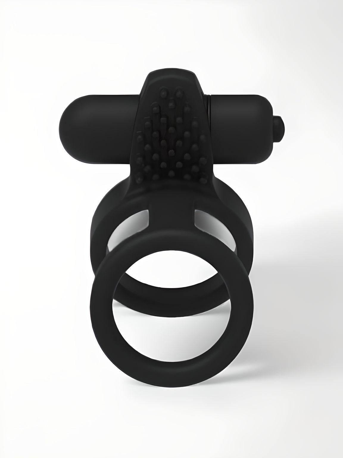 JoyRings Vibrating Cock Ring with dual support and raised nodules, designed for enhanced pleasure and intimacy.