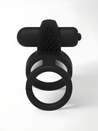 JoyRings Vibrating Cock Ring with dual support and raised nodules, designed for enhanced pleasure and intimacy.