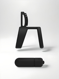 Side view of JoyRings Vibrating Cock Ring featuring a detachable vibrator, illustrating its luxurious design for pleasure.