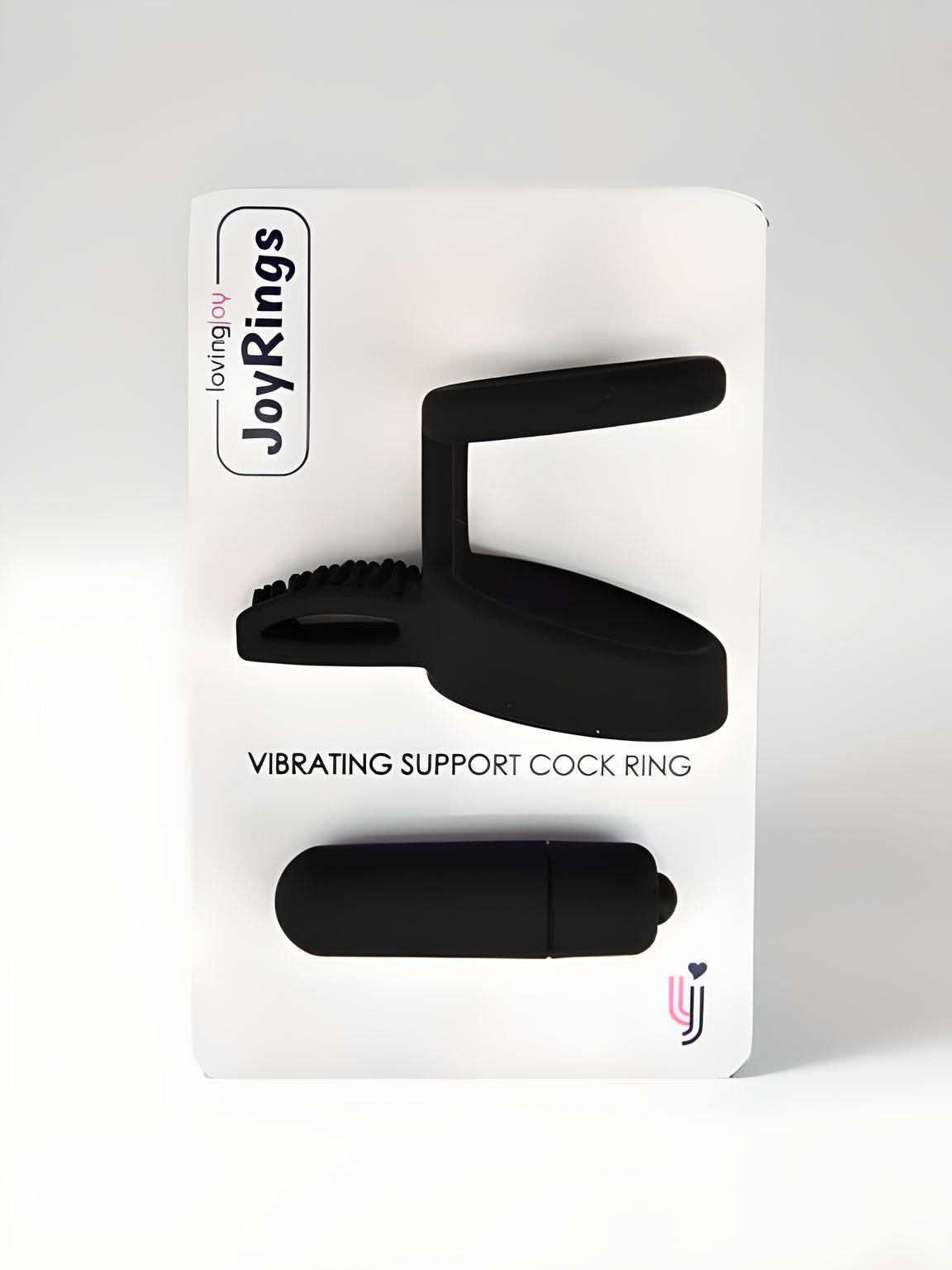 Elegant packaging of JoyRings Vibrating Cock Ring, highlighting its luxurious features designed for ultimate pleasure.