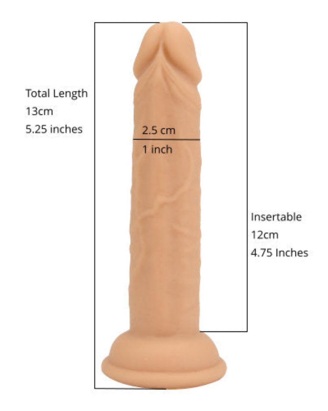 4.5 Inch Silicone Dildo with Powerful Suction Cup and Lifelike Feel