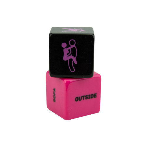 a pink and black cube with a picture of a person on it