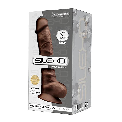 SilexD 9 inch Realistic Silicone Dual Density Dildo with Suction Cup with Balls