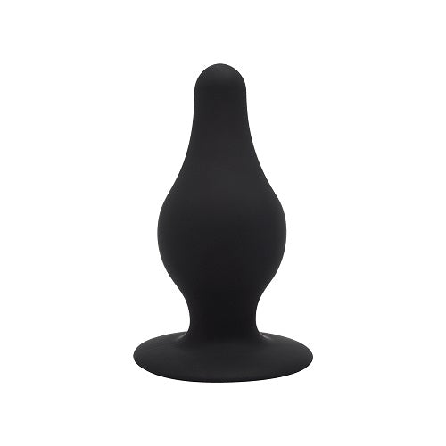 a black vase sitting on top of a white surface