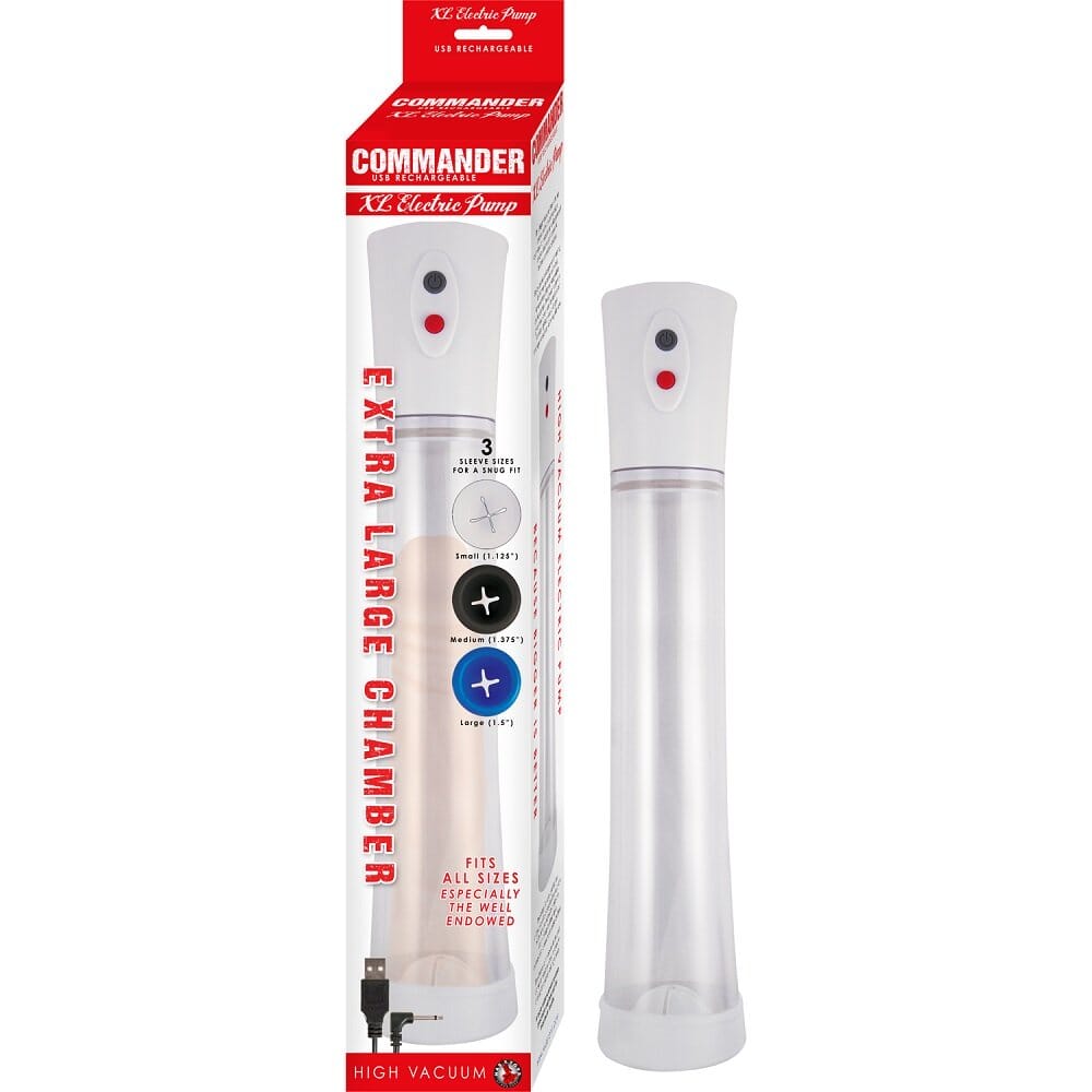 Commander USB rechargeable high vacuum electric penis pump