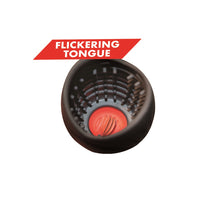 Enhancer Ultimate Blow Job Masturbator with Flicking Tongue in a stylish setting, emphasizing its waterproof and luxurious silicone material.
