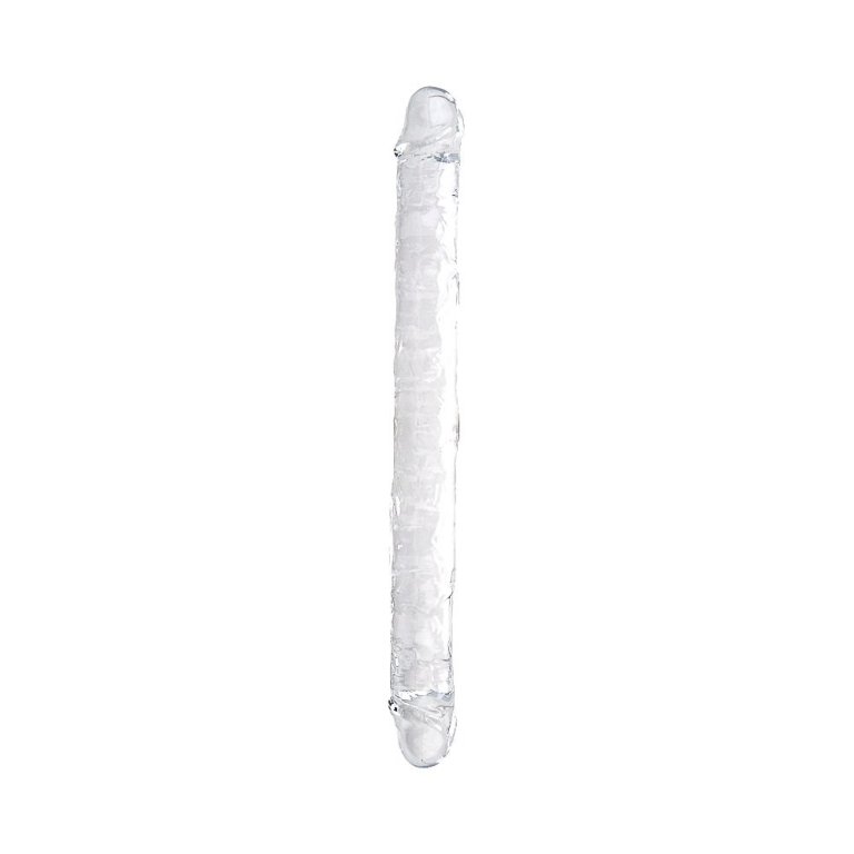 Loving Joy 18 Inch Double Ended Dildo - Clear, Flexible Design for Maximum Pleasure and Exploration