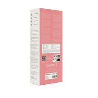 a pink box with a white label on it