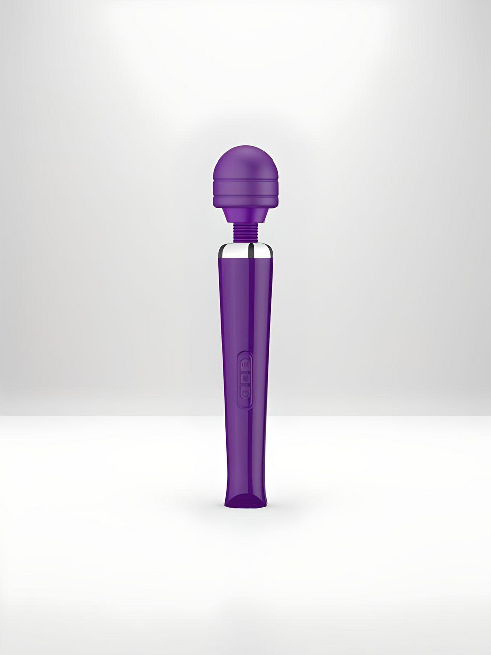 Purple Rechargeable Magic Wand Vibrator by Loving Joy, showing the sleek, compact design and flexible attachment for personal pleasure.