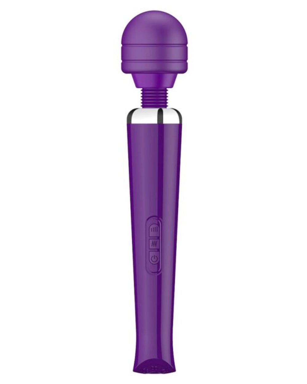 Loving Joy rechargeable magic wand vibrator in purple, showing the smooth, curved body and handle of the personal massager.