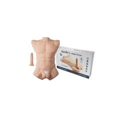 SilexD Apollo male pleasure doll with interchangeable dildo, realistic design, detailed facial features, and life-like body.