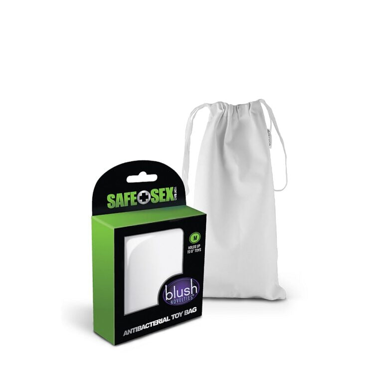 Safe Sex Anti-Bacterial Toy Bag Medium, featuring luxurious lint-free fabric and antimicrobial technology for superior hygiene.