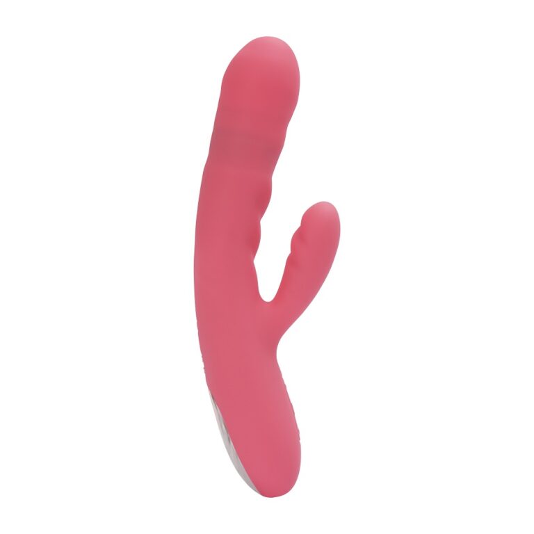 Close-up of the Svakom Avery Thrusting Rabbit Vibrator, highlighting its premium silicone material and sleek, elegant interface.