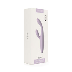 Svakom Cici+ 2 app-controlled slim rabbit vibrator with curved design and textured surface for dual stimulation.