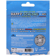 Happy Schlong (His) Sexual Stimulation Gummies (2 pack) beautifully arranged to illustrate the benefits like stronger orgasms and increased sensitivity.