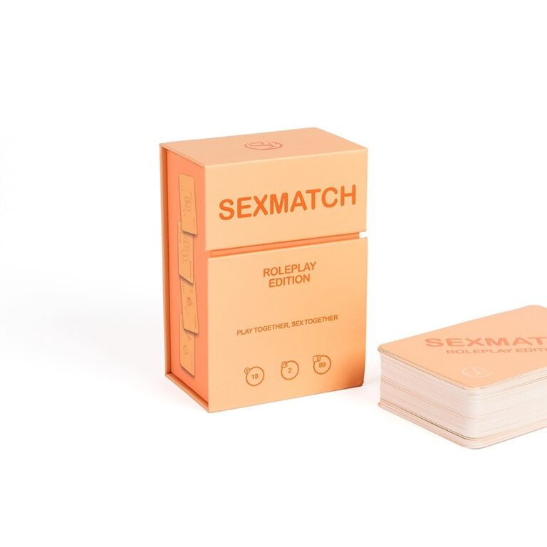 Secret Play Sexmatch Couples Roleplay Game with 89 cards featuring adult challenges and sexy scenarios for couples.